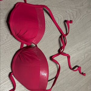 Pink Sequin Bikini Top
